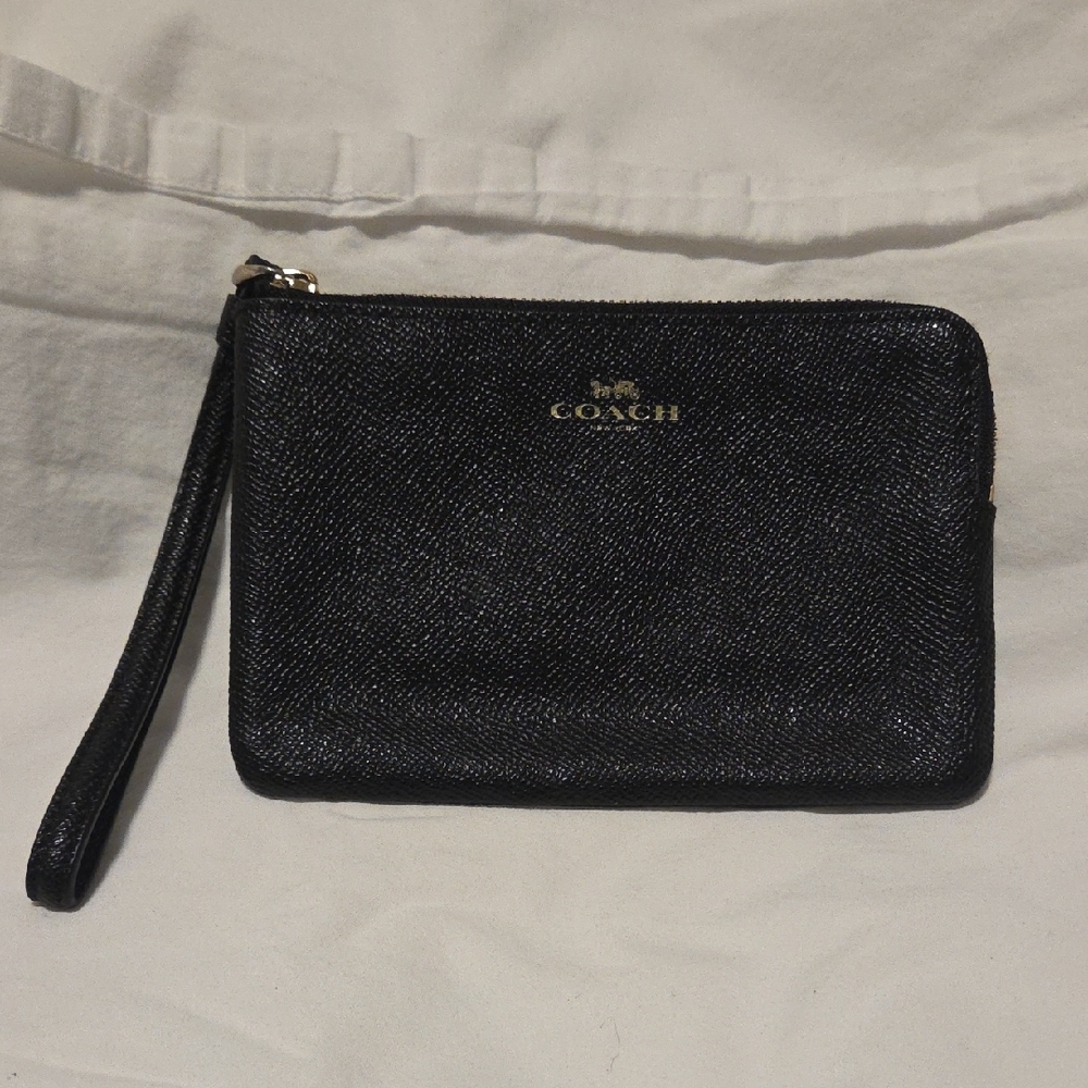 Coach Shimmering Black Wristlet